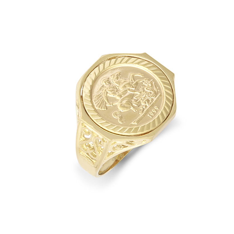 9CT SOLID GOLD, ST GEORGE HEX MINI SOVEREIGN (1/10)